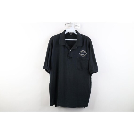 90s Mens XL Distressed Spell Out Chevrolet Collared Golf Polo Shirt USA, Vintage Chevy Car Polo Shirt, 1990s Chevy Polo, Vintage Mens Polo