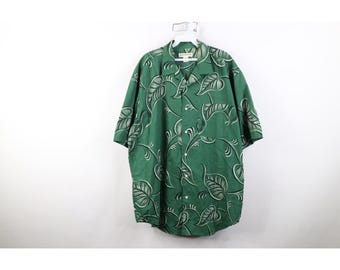 Camisa de hombre Banana Republic de los 90, talla grande, descolorida, estilo hawaiano, con botones, camisa vintage Banana Republic con botones, camisa hawaiana holgada de los 90, años 90