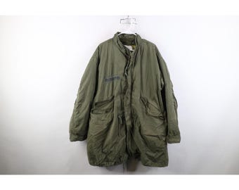 L 70s US Army M-65 Extreme Cold Weather Fishtail Parka W/lining