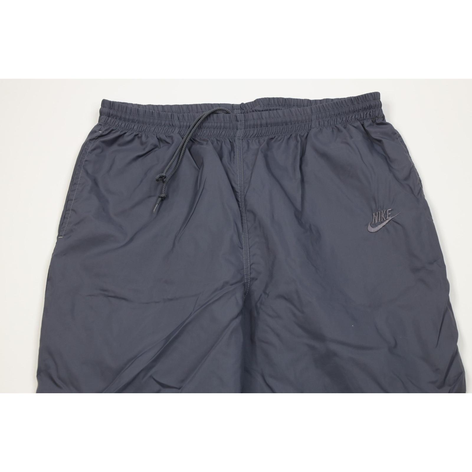 80s 90s Nike Mens 1X Mini Swoosh Windbreaker Pants Gray, 1980s