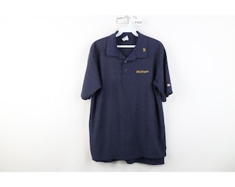 80s 90s Champion Mens Large Sun Faded University of Michigan Polo Shirt USA, Vintage U of M Football Polo, Champion Michigan Wolverines Polo