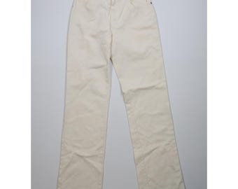 70s 80s Lee Mens 30x34 Distressed Flared Bootcut Jeans Cream Cotton USA, 1970s Lee Bootcut Jeans, Vintage Lee Jeans, 1980s Western Jeans