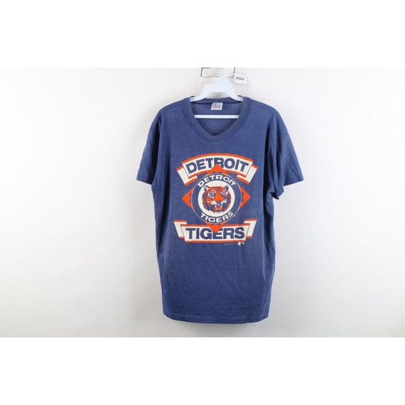 80s Mens XL Distressed Detroit Tigers Baseball Short Sleeve T-Shirt USA, Vintage Detroit Tigers Baseball T-Shirt, 1980s Detroit Tigers Shirt