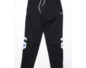 Pantalones deportivos de calentamiento de fútbol Kelme Futbol para hombre, talla M, corte ajustado, color negro, estilo años 90. Pantalones de fútbol Kleme vintage. Pantalones de calentamiento de fútbol de los años 90.