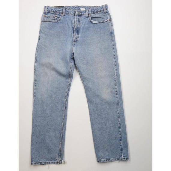 90s Levis 505 Mens 38x30 Distressed Regular Fit Straight Leg Denim Jeans, Vintage Levis 505 Jeans, 1990s Levi's 505 Jeans, Levis 505 Jeans