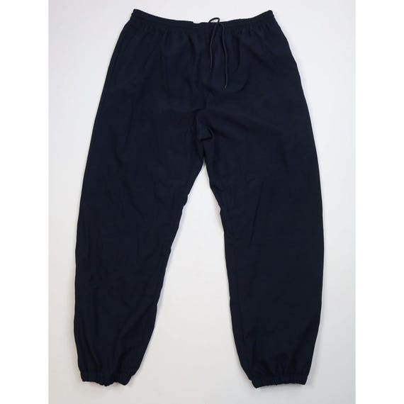 90s Champion Mens XL Faded Lined Microfiber Joggers Pants Navy Blue, Vintage Champion Joggers Pants, 1990s Champion Microfiber Pants, 1990s
