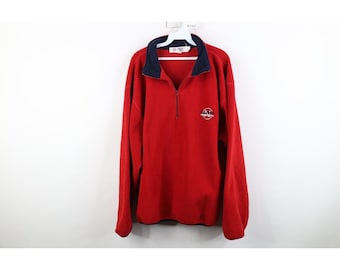 90s Nautica Competition Mens Large Spell Out 1/4 Zip Fleece Sweater USA, Vintage Nautica Fleece Pullover Sweater, 1990s Nautica Sweater, 90s