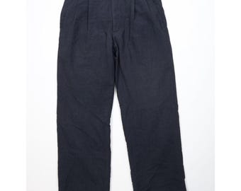 90s Burberry Mens 32x28 Distressed Wool Knit Wide Leg Chino Pants Plaid, Vintage Burberry Wool Pants, 1990s Burberry Wide Leg Pants, Pants
