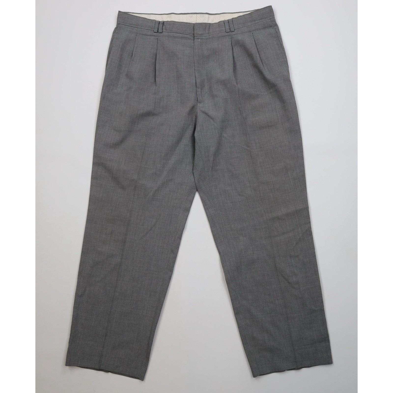 70s Streetwear Mens 34x27 Rayon Gabardine Blend Chambray Chino