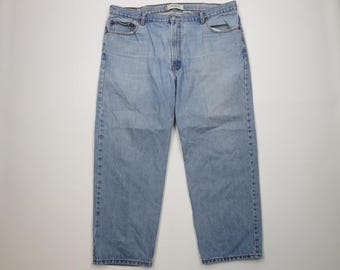 Vintage Y2K 2004 Levis 550 Mens 44x30 Distressed Relaxed Fit Denim Jeans Blue, Vintage Levi's 550 Denim Jeans, Vintage Levi's Relaxed Jeans