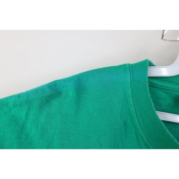 90s Champion Mens 2XL Faded Spell Out Heavyweight T-Shirt Green Cotton, Vintage Champion T-Shirt, 1990s Champion Heavyweight T-Shirt, 90s T View 5
