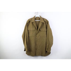 40er Jahre Zweiter Weltkrieg Herren Großes Militär M-37 Wollfeld Knopfhemd USA, 1940er Jahre 2. Weltkrieg Knopfhemd, Vintage Militärfeldhemd