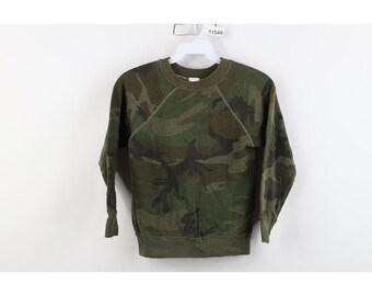 60er 70er Jahre Vintage Camouflage Sweatshirt, 1960er Jahre, Vintage Camouflage Sweatshirt, 1970er Jahre, Mittelgroßes Camouflage Sweatshirt, 70er Jahre