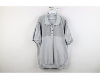 Koszulka polo męska w stylu streetwear z lat 90. XXL, z dzianiny w paski z wyblakłymi blokami kolorów, w stylu vintage, w paski, z lat 90., z blokami kolorów, z lat 90.