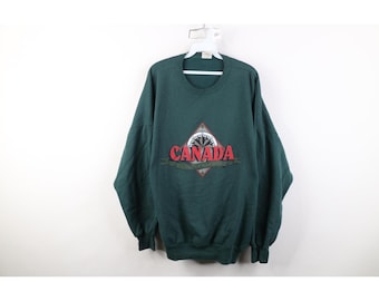 90s Streetwear Womens 2XL Faded Spell Out Canada Wilderness Sweatshirt, Vintage Canada Crewneck Sweatshirt, 1990s Wilderness Sweatshirt, 90s