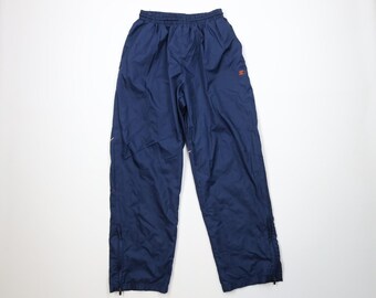 90s Y2K Starter Mens Medium Reflective Lined Wide Leg Windbreaker Pants, Vintage Starter Windbreaker Pants, Vintage Reflective Wind Pants