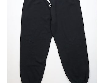 Pantalones deportivos de chándal negros descoloridos con puños, estilo streetwear de los 90 para hombre, talla 2XL XXL. Pantalones deportivos vintage, pantalones deportivos de los 90, pantalones vintage.