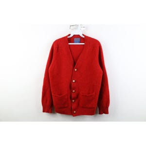 AS IS Vintage 70s Pendleton Womens Large Thrashed Shetland Wool Cardigan Sweater USA, Vintage Pendleton Sweater, 1970s Pendleton Cardigan