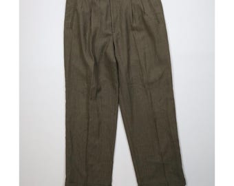 90s Streetwear Mens 36x30 Wool Blend Knit Wide Leg Chino Pants Striped, Vintage Wide Leg Chino Pants, 1990s Wool Striped Trousers Pants, 90s