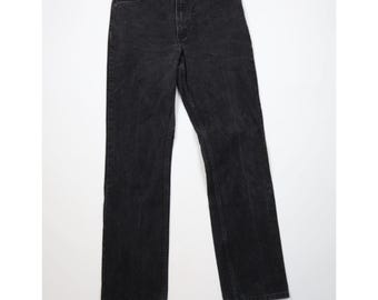 90er Jahre Streetwear Herren 32x34 Distressed Straight Leg Jeans Schwarz, Vintage Jeans mit geradem Bein, 90er Jahre Denim Jeans, Vintage Herren Jeans, 90er Jahre