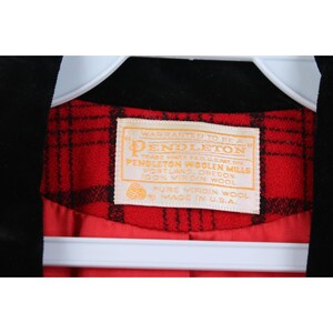 Années 90 Pendleton Womens 16 garniture en velours laine costume blazer veste rouge à carreaux USA, veste blazer Vinage Buisnesscore, veste blazer Pendleton en laine image 5