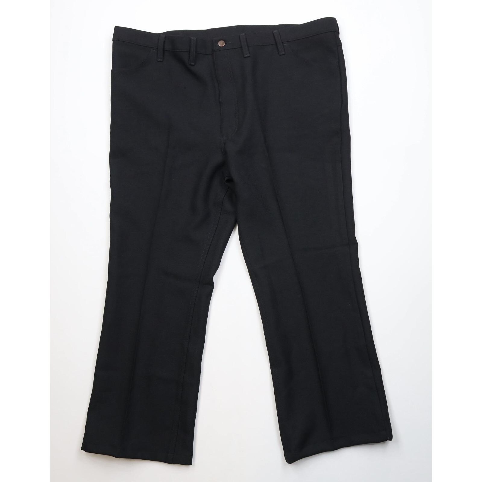 r*r様 90s Wrangler 2タック ワイド チノパン ブラック W32 90s Wrangler Mens 46x29 Western Cowboy Knit Wide Leg Chino Pants