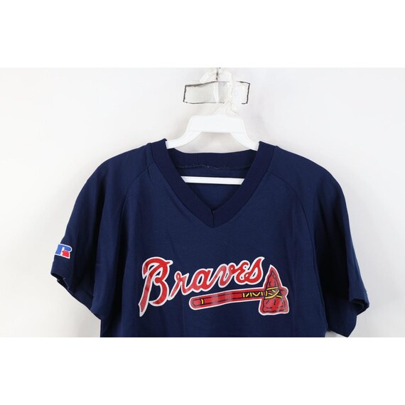 80s 90s Russell Athletic Mens Small Atlanta Braves Baseball Jersey