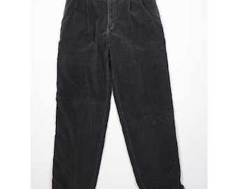 90s Streetwear Mens 36x32 Faded Pleated Cuffed Straight Leg Corduroy Pants, Vintage Straight Leg Corduroy Pants, 1990s Pleated Corduroys