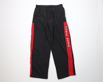 Pantalones deportivos de pierna ancha descoloridos de la Universidad Estatal de Ohio para hombre, estilo años 90, Y2K. Pantalones deportivos vintage de Ohio State. Pantalones deportivos de fútbol americano de OSU de los años 90.
