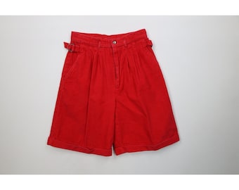 90s Streetwear Womens 9 / 10 Side Buckle Gurkha Safari Corduroy Shorts, Vintage Gurkha Corduroy Shorts, 1990s Safari Shorts, Vintage Shorts