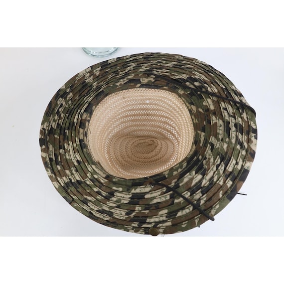 90s Y2K Streetwear Distressed Camouflage Straw Su… - image 7