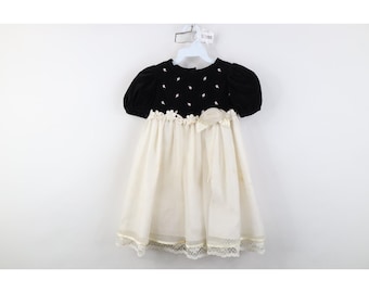 80er 90er Jahre Samt Kleid, Vintage Blumen Kleid, Samt Kleid, 80er 90er Jahre Samtkleid, 1990er Jahre Spitzenkleid, Vintage Kleid