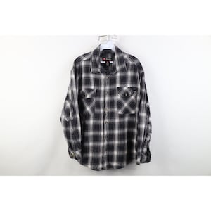 90er Jahre Streetwear Damen 2X Distressed Elbow Patch Flanellhemd, Vintage Flanellhemd, 1990er Jahre Flanellhemd, Damen Mom-Hemd