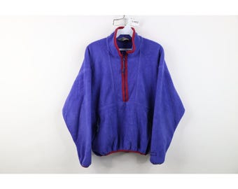 Maglione pullover da donna in pile Polartec stile streetwear anni '90, taglia M, con mezza zip, prodotto negli Stati Uniti, maglione pullover vintage in pile, maglione in pile anni '90, invernale