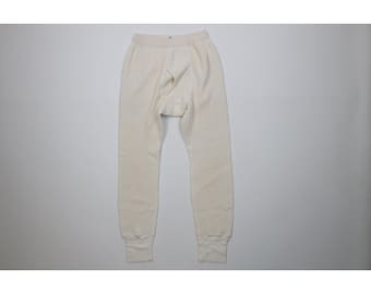 60s Streetwear Mens Medium Thermal Waffle Knit Base Layer Pants USA, 1960s Thermal Knit Pants, 1960s Base Layer Pants, 60s Waffle Knit Pants