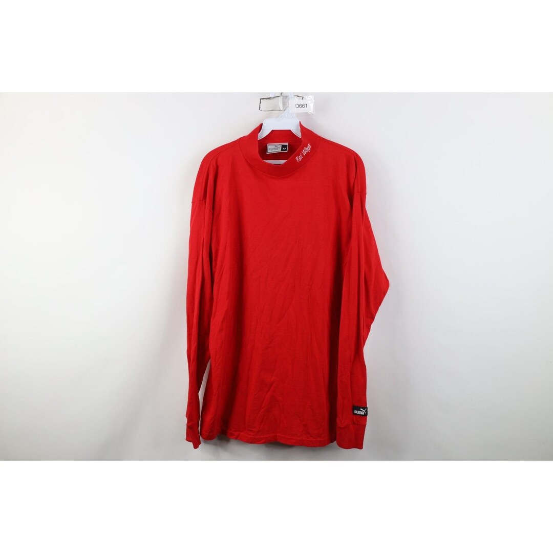 90s Puma Mens Medium Detroit Red Wings Hockey Mock Neck Long