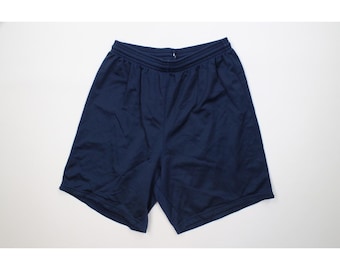 Streetwear des années 90, blanc délavé au-dessus du genou pour homme, short en résille en nylon bleu, short en filet blanc vintage, shorts au-dessus du genou des années 1990, shorts