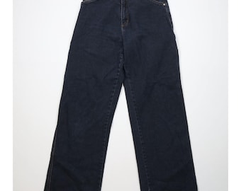 90s Y2K Streetwear Mens 30x32 Faded Baggy Wide Leg Skateboard Jeans Blue, Vintage Baggy Wide Leg Jeans, 1990s Skateboarding Jeans, 90s Jeans