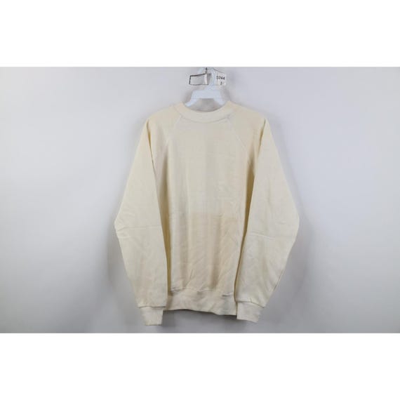 80s Hanes Womens Medium Blank Raglan Crewneck Sweatshirt Cream USA, Vintage Blank Raglan Crewneck Sweatshirt, Vintage Raglan Crewneck, 1980s