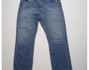 90s Y2K Ralph Lauren Mens 40x32 Faded 867 Classic Fit Wide Leg Denim Jeans, Vintage Ralph Lauren Wide Leg Jeans, 1990s Ralph Lauren Jeans