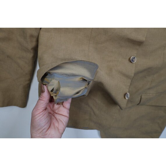 90s Streetwear Mens 44R 2 Piece Silk Linen Suit W… - image 7