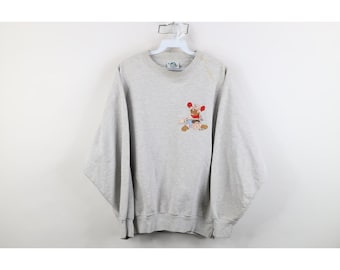 Bluza damska XL z nadrukiem Barney i Fred z lat 90. Flintstonowie, vintage'owa bluza z motywem bokserskim, vintage'owa bluza z kreskówkowym motywem