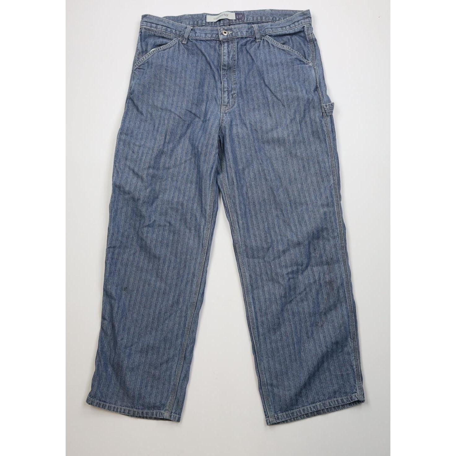 Vintage Y2K 2000 Gap Mens 40x30 Herringbone Twill Carpenter Wide 