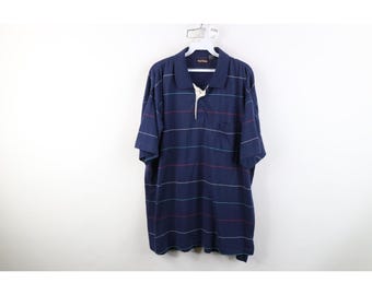 Polo de golf à manches courtes en tricot rayé 3XB pour homme des années 90, polo de golf vintage, polo rayé des années 1990, polo vintage