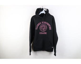 Sudadera con capucha Russell Athletic para mujer, talla grande, Illinois Benedictine College, EE. UU., años 80/90, sudadera con capucha Russell Athletic de los años 80, sudadera con capucha vintage para mujer, años 90