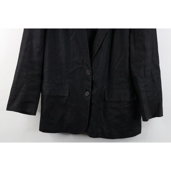 90s Streetwear Womens 8 Faded Linen Knit Suit Coa… - image 3