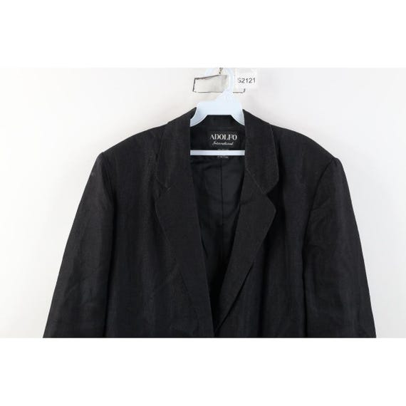 90s Streetwear Womens 8 Faded Linen Knit Suit Coa… - image 2