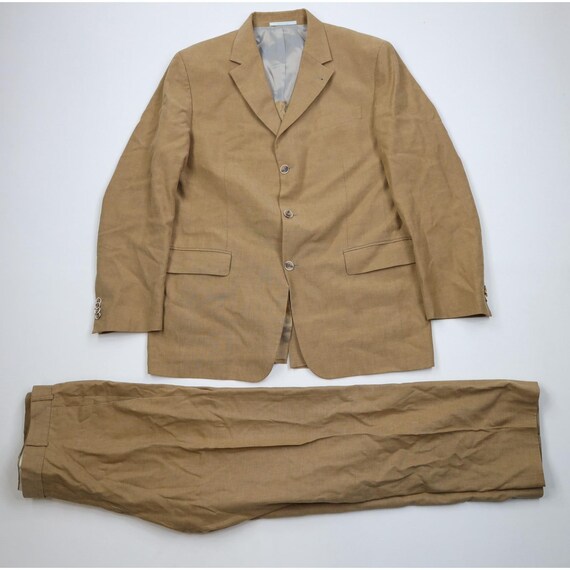 90s Streetwear Mens 44R 2 Piece Silk Linen Suit W… - image 1