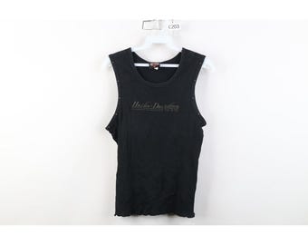 Rare 1989 Vintage Harley Davidson Tank Top Crop Top Butterflies