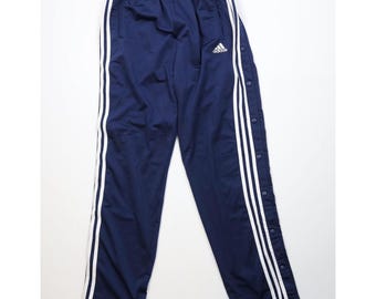 Pantaloni della tuta Adidas vintage Y2K 2001 da uomo, taglia L, blu, pantaloni Adidas vintage con strappo, pantaloni della tuta Adidas Y2K, Adidas